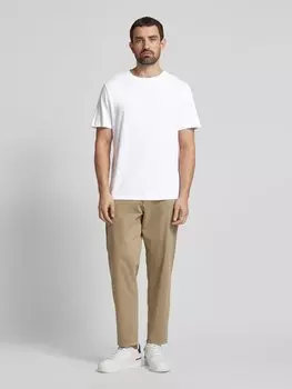 Футболка с круглым вырезом в рубчик, модель 'LIMBEALF' ECOALF, белый