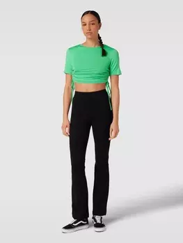 Футболка с круглым вырезом в рубчик модель «NEORA» Pieces, зеленый