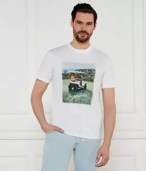 Футболка с круглым вырезом в рубчик Regular fit Jacob Cohen, белый