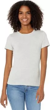 Футболка с круглым вырезом в рубчик с короткими рукавами 1x1 Lilla P, цвет Heather Grey