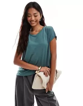 Футболка с круглым вырезом в сине-зеленом цвете Vero Moda
