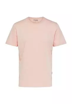 Футболка с круглым вырезом, заниженная линия плеча, мужская SELECTED, цвет Pink Sa