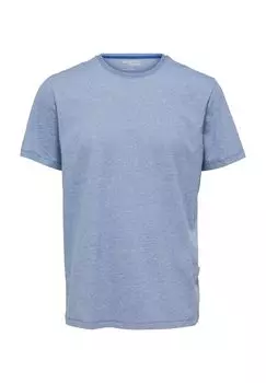 Футболка с круглым вырезом, заниженная линия плеча, мужская SELECTED, цвет Limoges