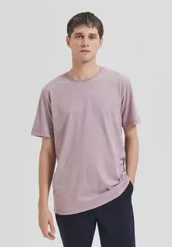 Футболка с круглым вырезом, заниженная линия плеча, мужская SELECTED, цвет Rose