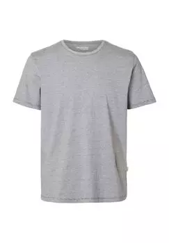 Футболка с круглым вырезом, заниженная линия плеча, мужская SELECTED, цвет Phantom