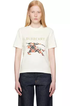 Футболка с крупным логотипом Burberry, цвет chalk