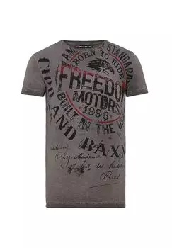 Футболка с крупным принтом CIPO & BAXX, серый