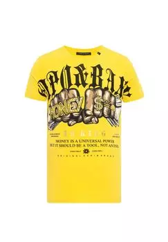 Футболка с крупным принтом «Деньги спереди» CIPO & BAXX, желтый