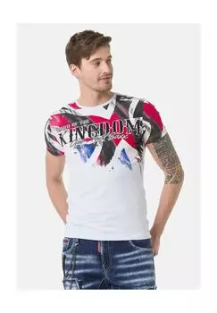 Футболка с крупным принтом спереди CIPO & BAXX, белый