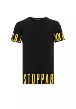 Футболка с крупными буквами бренда CIPO & BAXX, черный