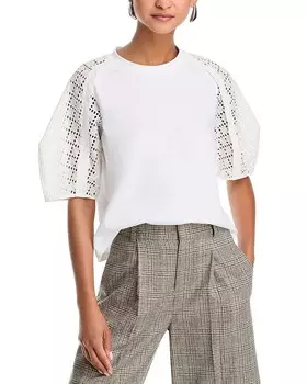 Футболка с кружевной отделкой 3.1 Phillip Lim, белый