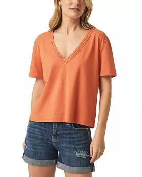Футболка с кружевной отделкой Dawn Splendid, оранжевый