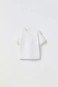 Футболка с кружевной отделкой Zara, белый