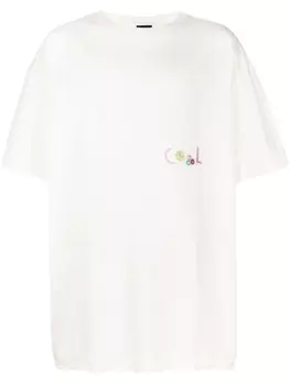 Футболка с кружевным подолом COOL T.M, белый