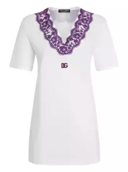 Футболка с кружевом DOLCE & GABBANA, белый