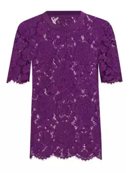 Футболка с кружевом DOLCE & GABBANA, фиолетовый