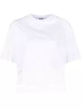 Футболка с кружевом MSGM, белый