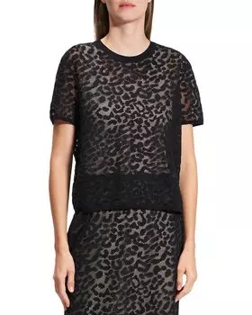 Футболка с кружевом Theory, черный