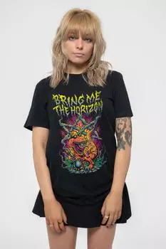 Футболка с курящим динозавром Bring Me The Horizon, черный