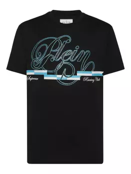 Футболка с курсивным бордером Philipp Plein, черный