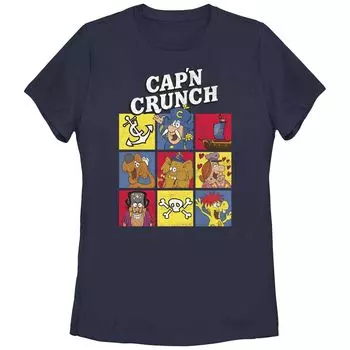 Футболка с квадратными портретами экипажа для юниоров Captain Crunch с графическим рисунком Licensed Character