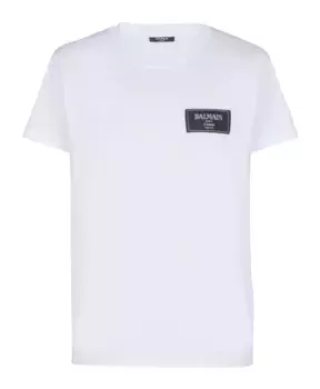 Футболка с лейблом от кутюр Balmain, белый
