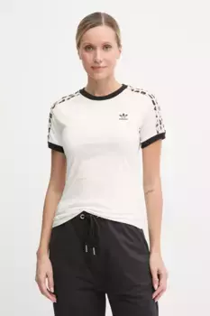 Футболка с леопардовым принтом 3S adidas Originals, бежевый