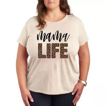 Футболка с леопардовым принтом Plus Mama Life Unbranded, бежевый