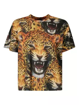 Футболка с леопардовым принтом Stockholm Surfboard Club, желтый