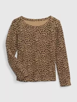 Футболка с леопардовым узором Gap, коричневый