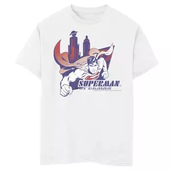 Футболка с летающим плакатом DC Comics Superman Daily Planet Skyline для мальчиков 8–20 лет Licensed Character