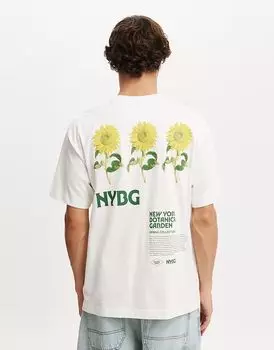 Футболка с лицензией New York: хлопок On Box fit в цвете nybg vintage white/nybg Cotton:On