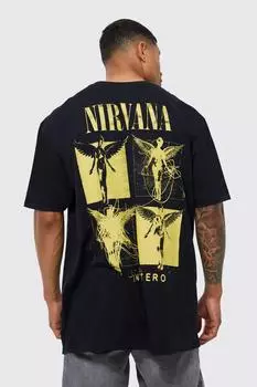 Футболка с лицензией nirvana оверсайз Boohoo, черный