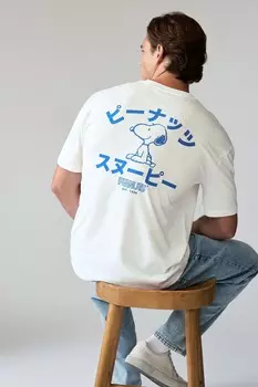 Футболка с лицензией Snoopy из 100% хлопка Next, белый