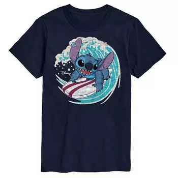 Футболка 's Lilo & Stitch Big & Tall Stitch Surf с рисунком Disney, синий