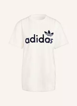 Футболка с линейным графическим принтом бойфренд Adidas Originals, экрю