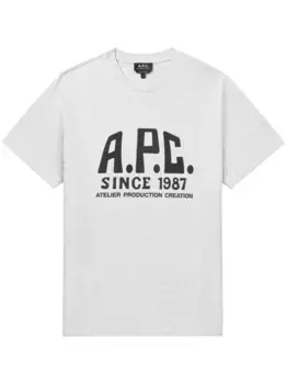 Футболка с логотипом A.P.C., серый
