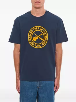 Футболка с логотипом A.P.C., синий