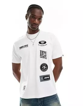 Футболка с логотипом Aape By A Bathing Ape белого цвета