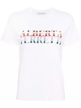 Футболка с логотипом Alberta Ferretti, белый