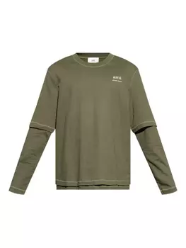 Футболка с логотипом AMI Paris, зеленый