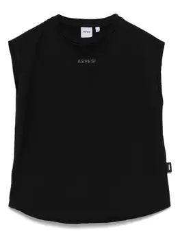 Футболка с логотипом Aspesi Kids, черный