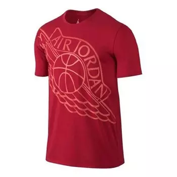 Футболка с логотипом athleisure casual sports short sleeve Air Jordan, красный