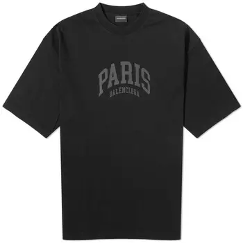 Футболка с логотипом Balenciaga Paris, черный