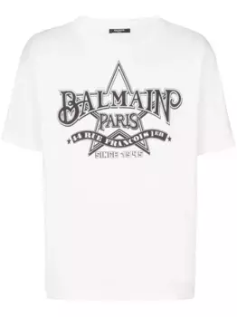 Футболка с логотипом BALMAIN, белый