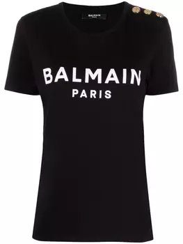 Футболка с логотипом Balmain, черный