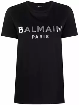 Футболка с логотипом Balmain, черный