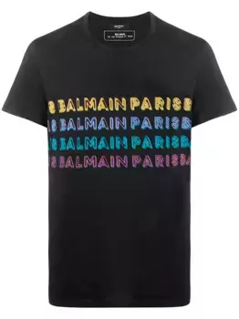 Футболка с логотипом BALMAIN, черный