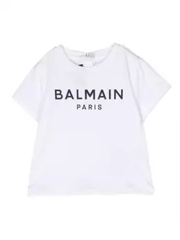 Футболка с логотипом Balmain Kids, белый