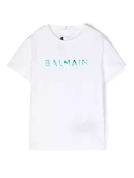 Футболка с логотипом Balmain Kids, белый